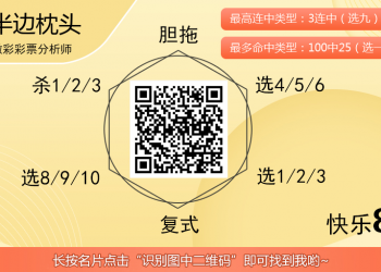 [愉快8] 25307期：半边枕头愉快8胆码推荐